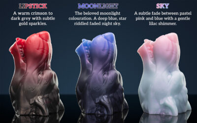 Ranger's Muzzle global colourations Lipstick (a dark red black fade), Moonlight (violet to black fade) and Sky (pastel pink to blue fade).
